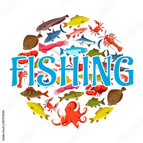 Sea and ocean fishing, big fish catch