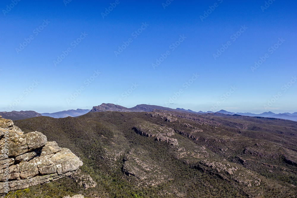 Reed Lookout, The Balconies and surrounding hills at the Grampians in Halls Gap Valley Western Victoria Australia