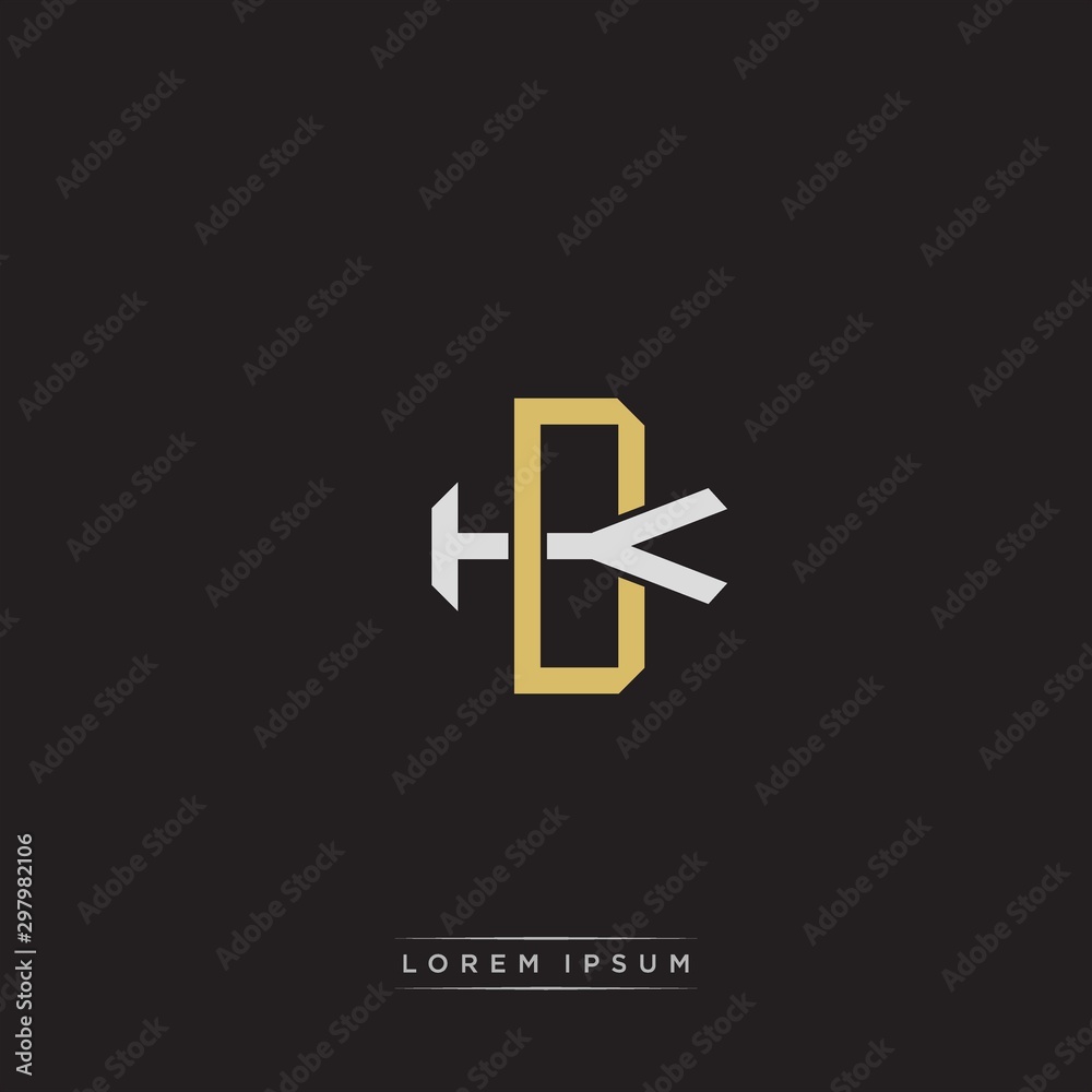 DK Initial letter overlapping interlock logo monogram line art style DK Initial letter overlapping interlock logo monogram line art style