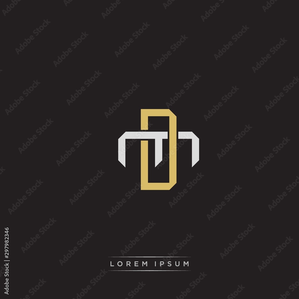 DM Initial letter overlapping interlock logo monogram line art style DM Initial letter overlapping interlock logo monogram line art style