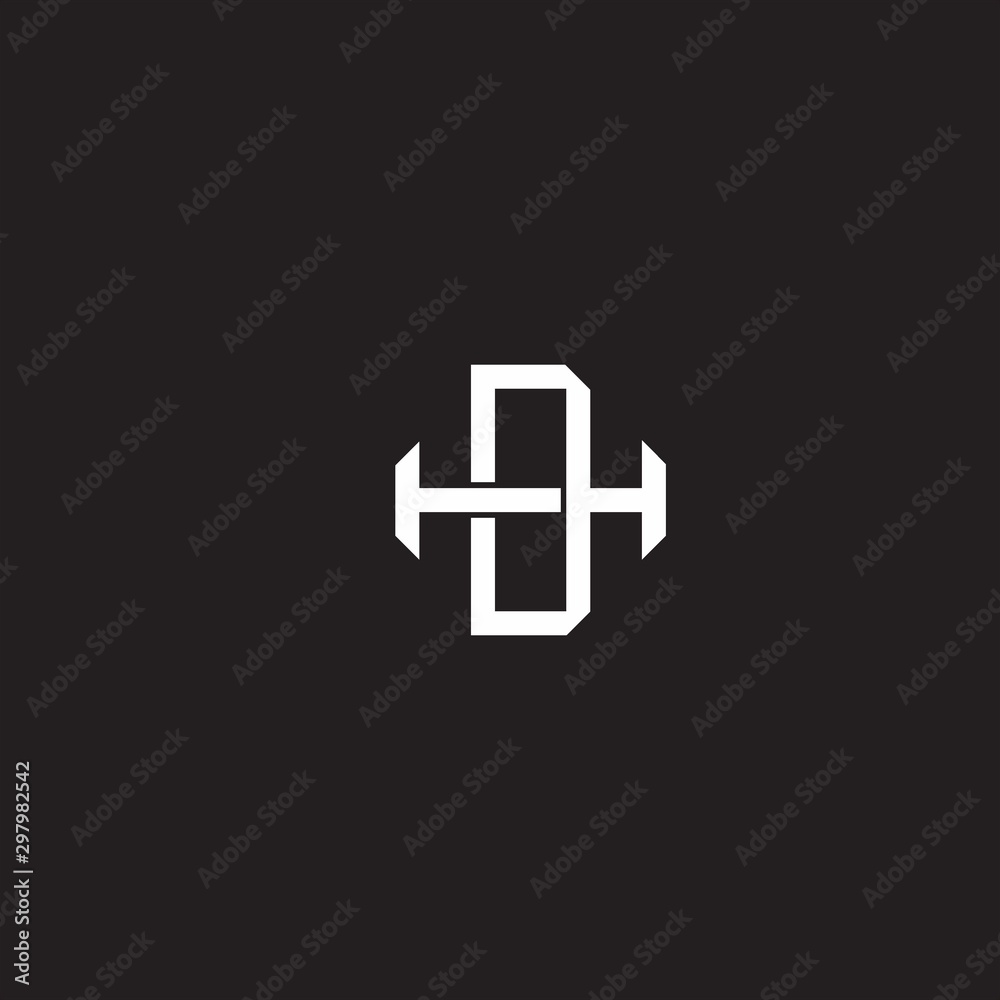 Obraz premium DH Initial letter overlapping interlock logo monogram line art style
