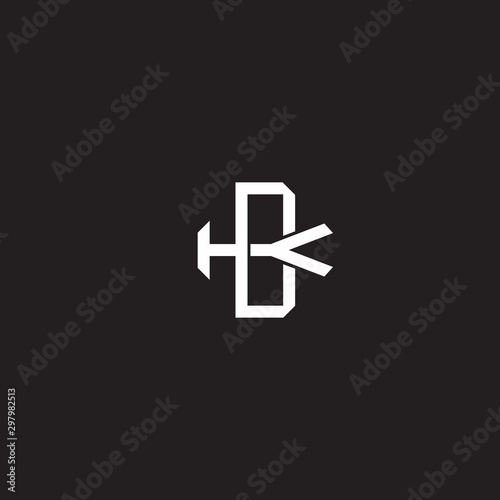 DK Initial letter overlapping interlock logo monogram line art style