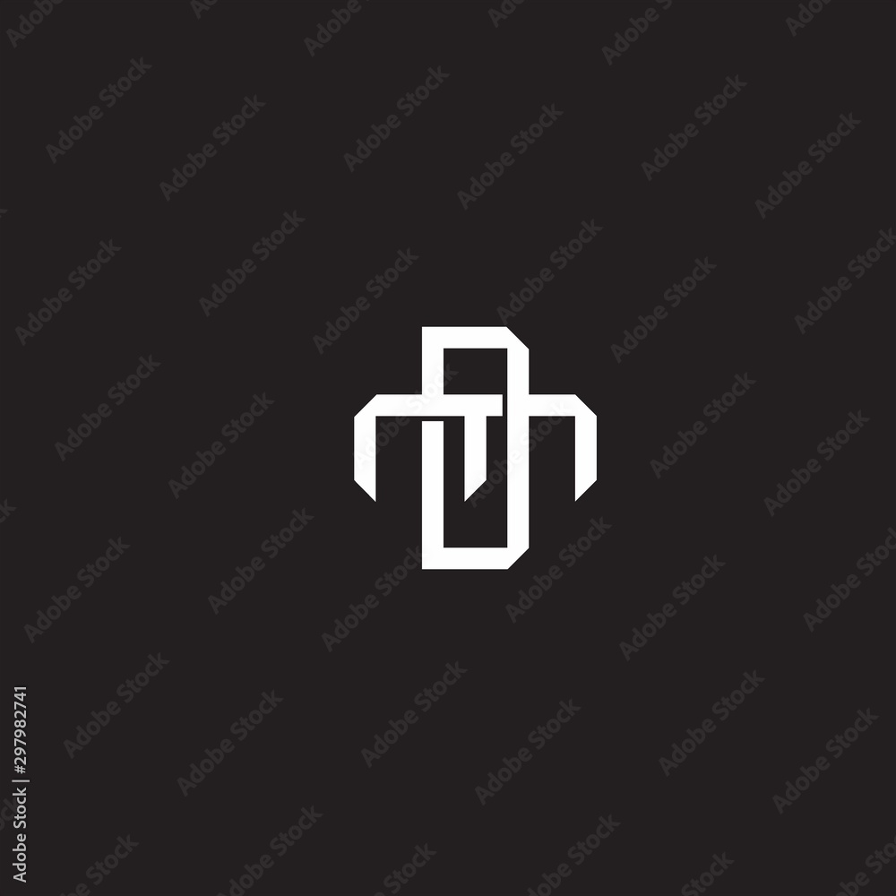 Obraz premium DM Initial letter overlapping interlock logo monogram line art style