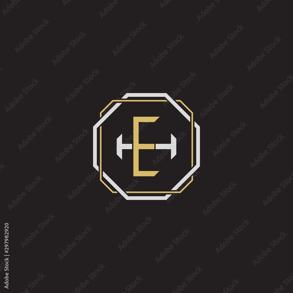 EH Initial letter overlapping interlock logo monogram line art style EH Initial letter overlapping interlock logo monogram line art style