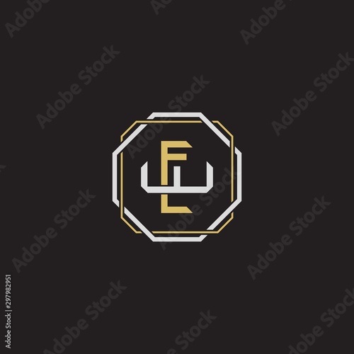EW Initial letter overlapping interlock logo monogram line art style