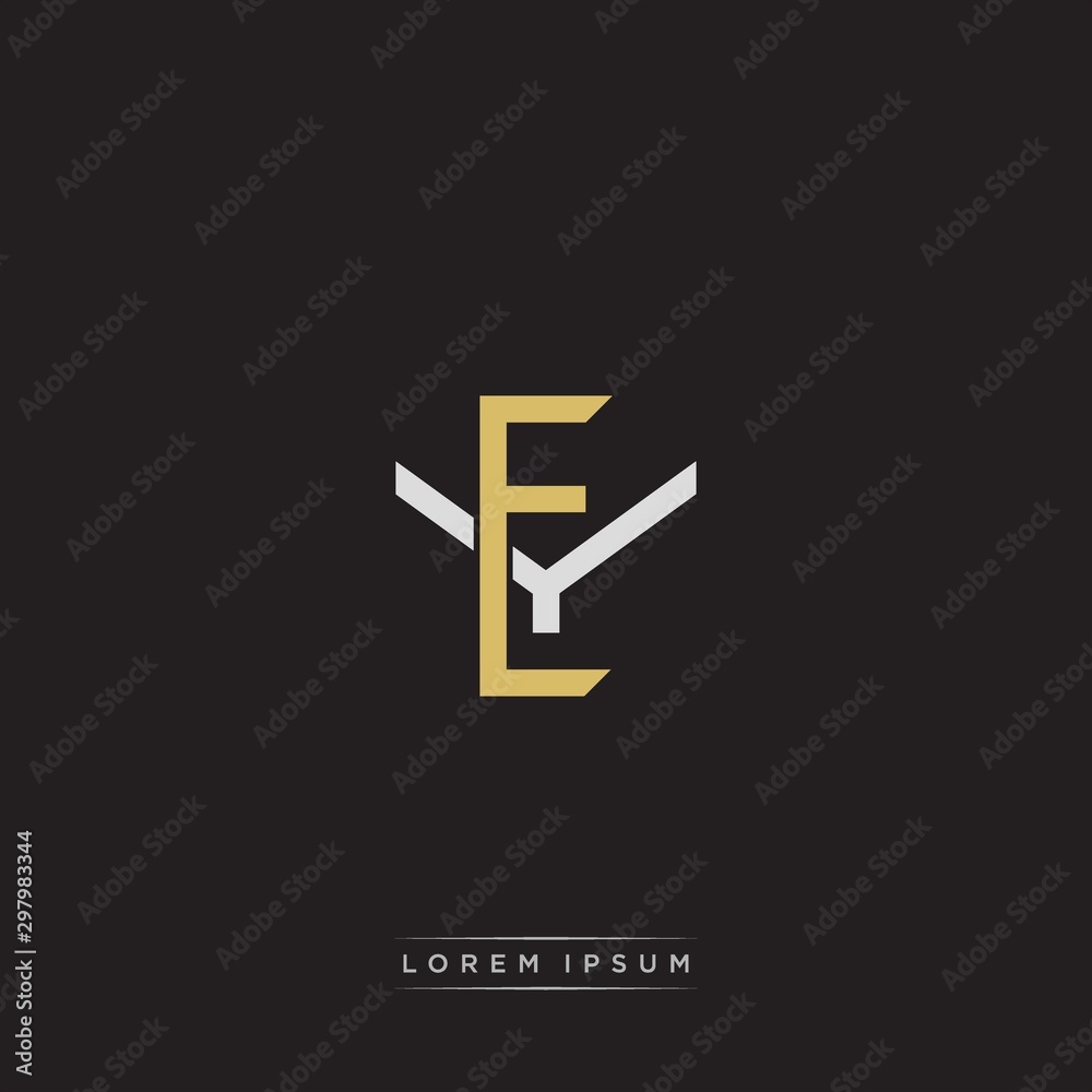 EY Initial letter overlapping interlock logo monogram line art style EY Initial letter overlapping interlock logo monogram line art style