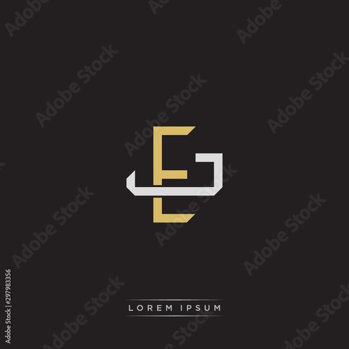 EJ Initial letter overlapping interlock logo monogram line art style
