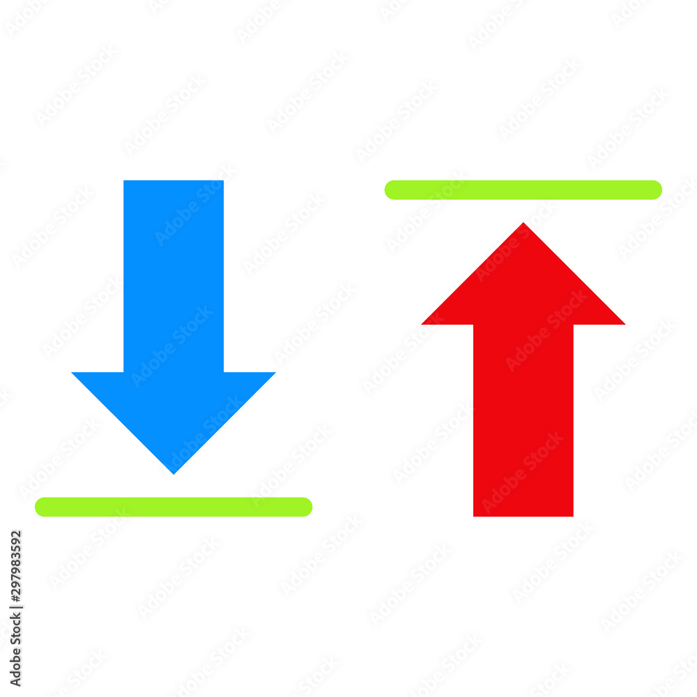 upload and download icon, flat illustration of upload and download, vector icon for web. upload and download icon, flat illustration of upload and download, vector icon for web.