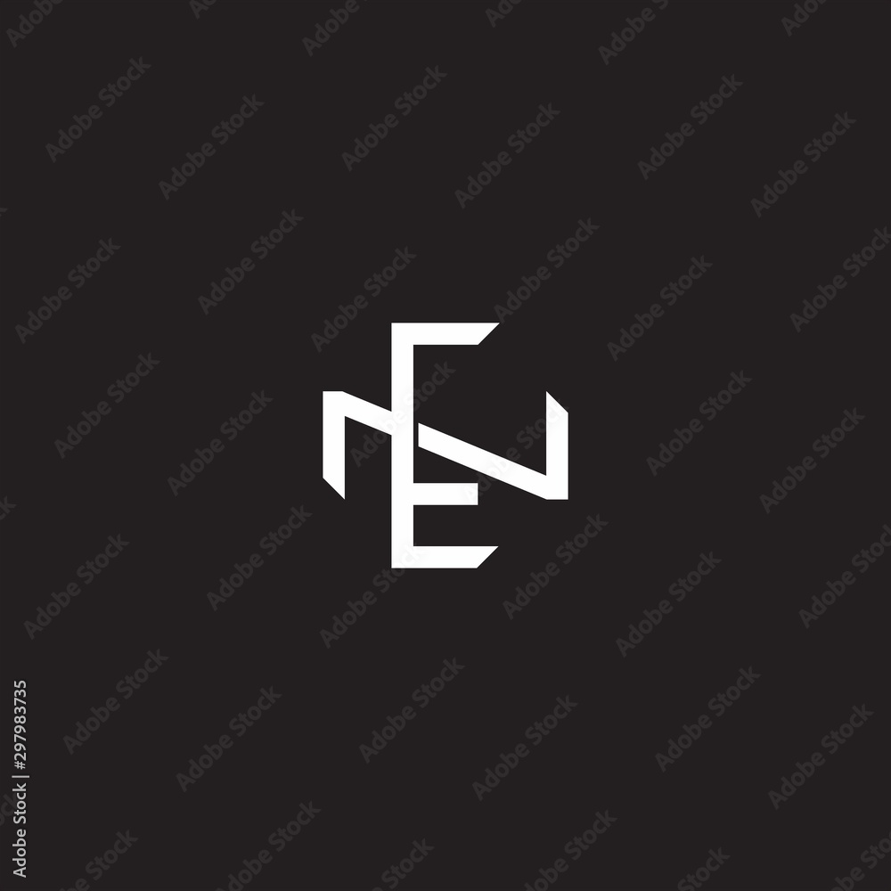 EN Initial letter overlapping interlock logo monogram line art style EN Initial letter overlapping interlock logo monogram line art style