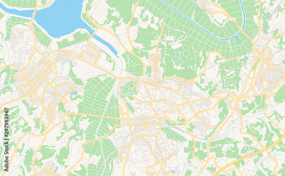 Obraz premium Printable street map of Sakura, Japan