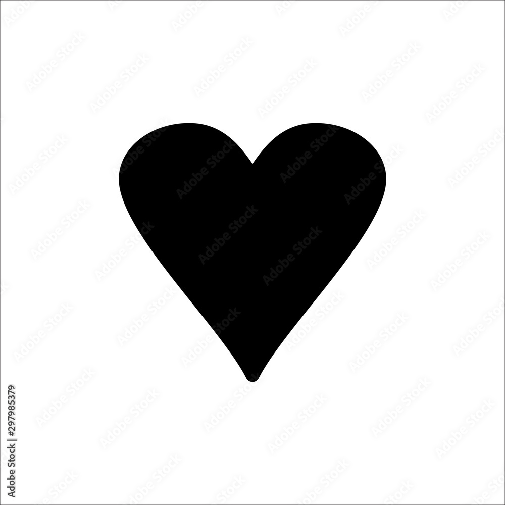 Heart vector icon. symbol of love in black color with trendy flat style icon for web site design, logo, app, UI isolated on white background