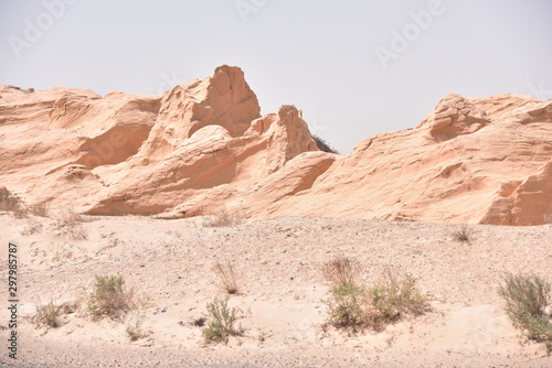 Sand dunes in Sahara desert  Tunisia.