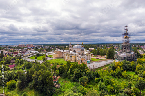 Aerial view of the Borisoglebsky Monastery in Torzhok, Tver oblast, Russia.