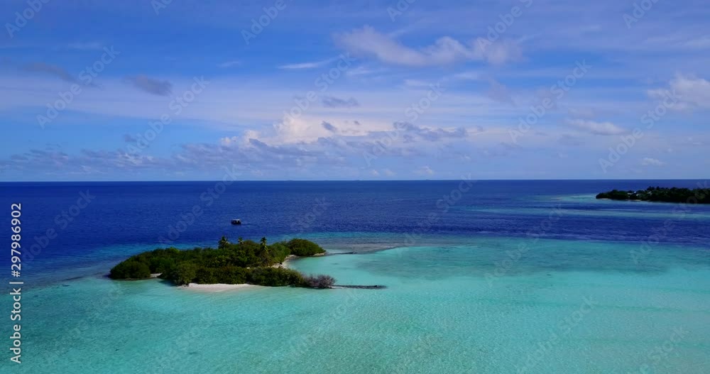 Truly amazing tropical islands in the middle of the ocean under a picturesque cloudy sky in Philippines