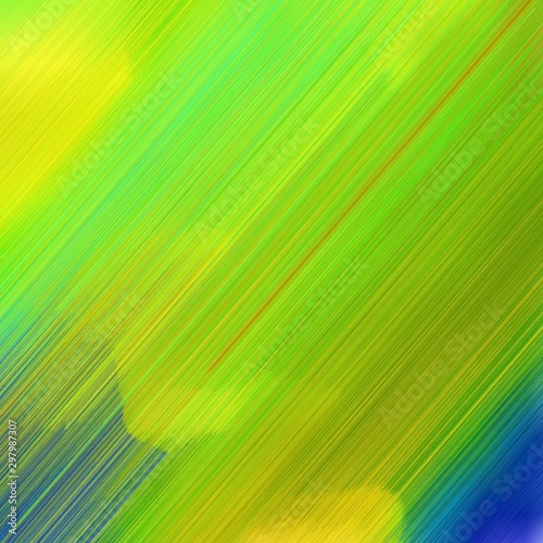 diagonal lines background or backdrop with yellow green, teal green and gold colors. digital abstract art. square graphic with strong color