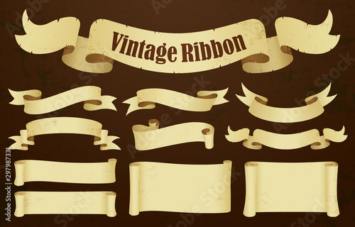 Vintage design Ribbon and Paper set