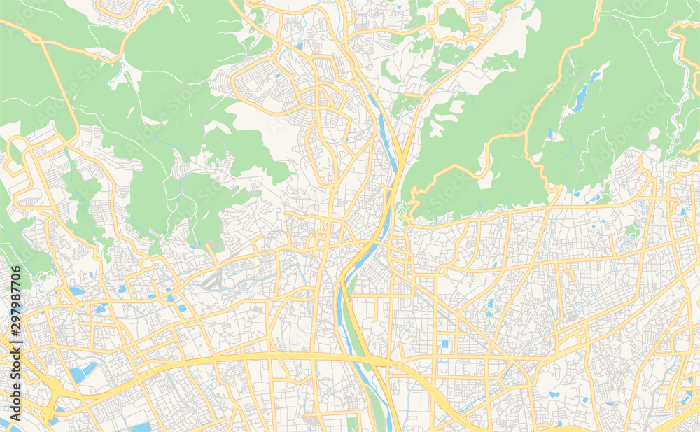 Printable street map of Kawanishi, Japan