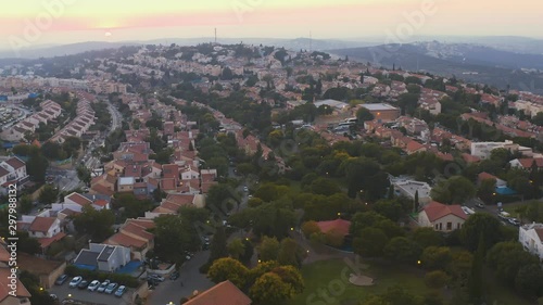 Ariel, Israeli settlement in Samaria, 4k aerial drone view photo