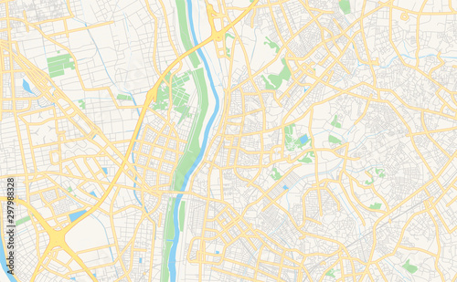 Printable street map of Nagareyama, Japan