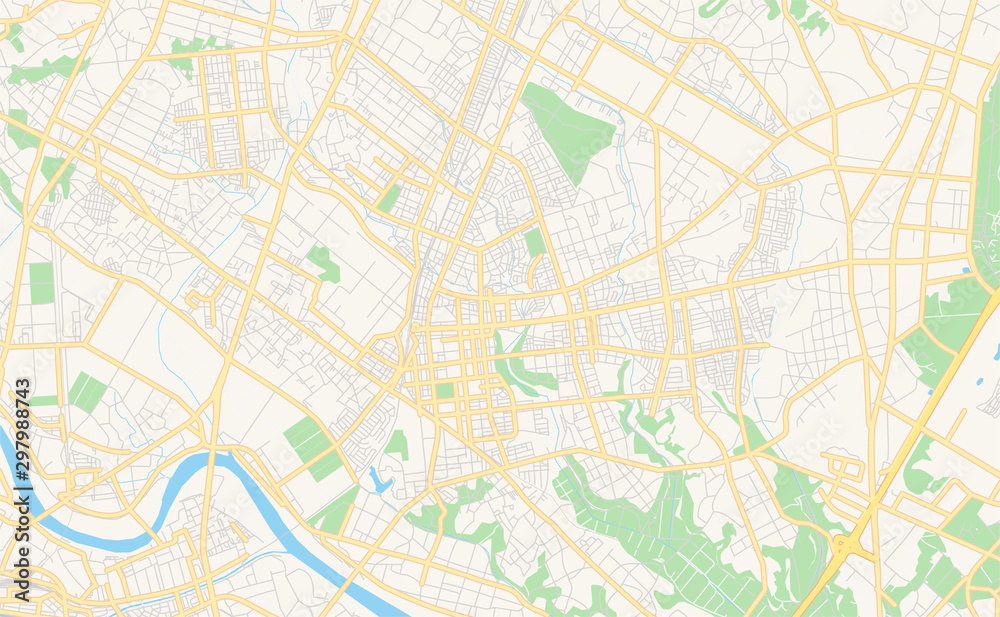 Printable street map of Hitachinaka, Japan