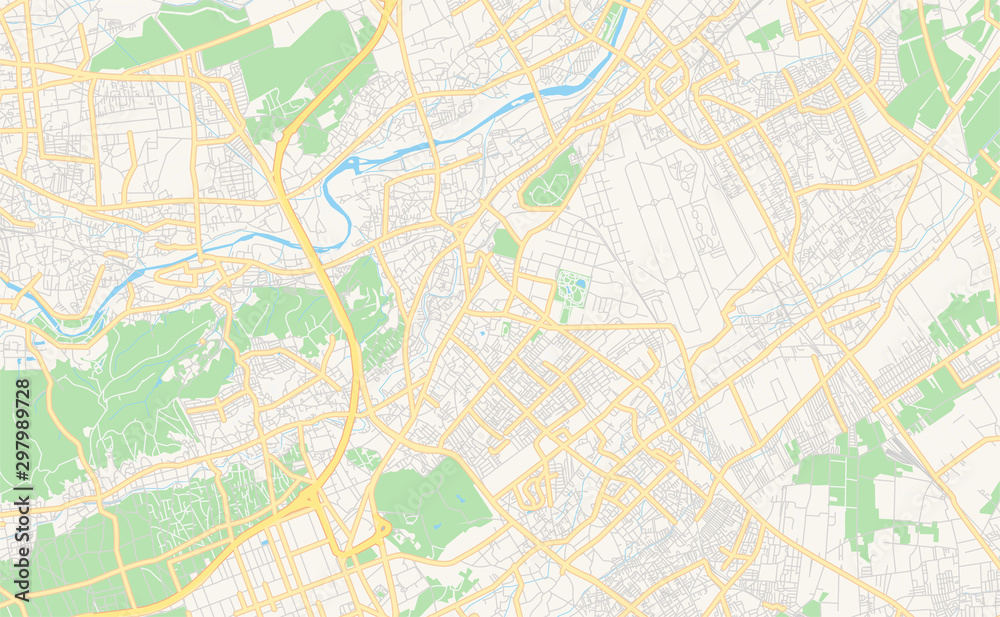 Printable street map of Iruma, Japan