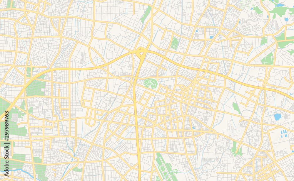 Obraz premium Printable street map of Komaki, Japan