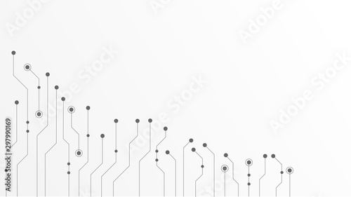 Abstract geometric Circuit connect lines and dots.Simple technology graphic background.Illustration Vector design Network technology and Connection concept.