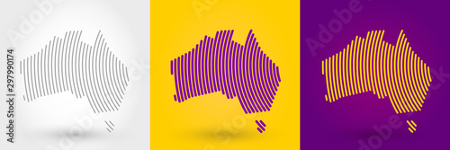 Striped map of Australia