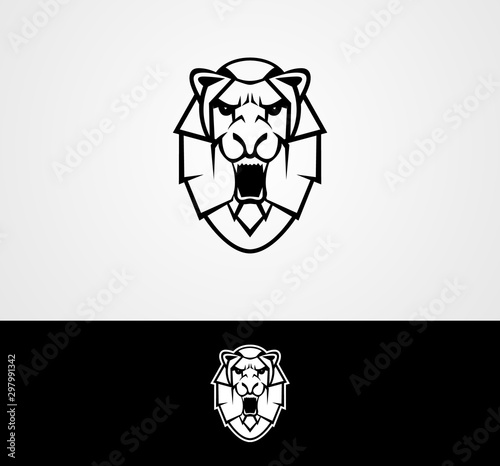 lion head, strong male logo