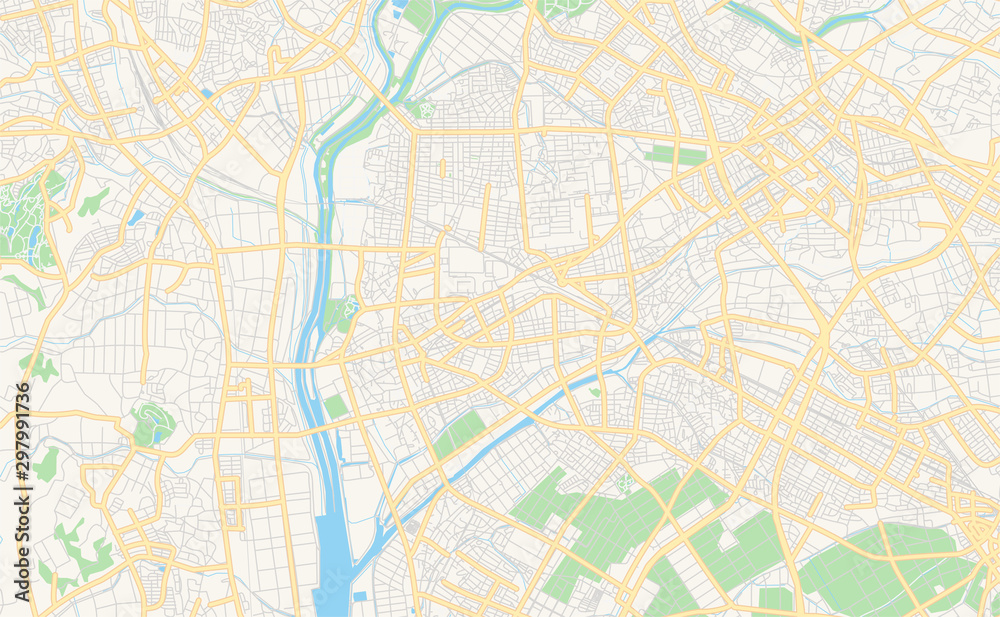 Printable street map of Kariya, Japan