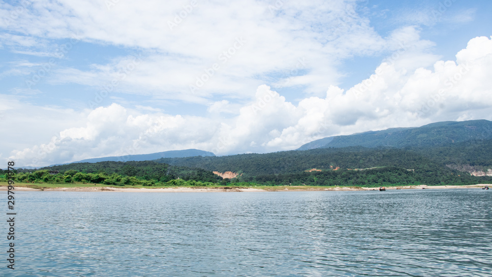 Fototapeta premium Lake view with water and sky