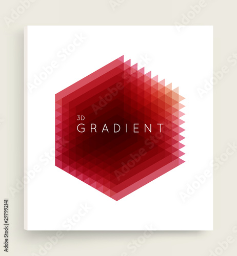 Cover design template.  .Abstract geometric background with realistic cube. 3d vector illustration for advertising, marketing and presentation.