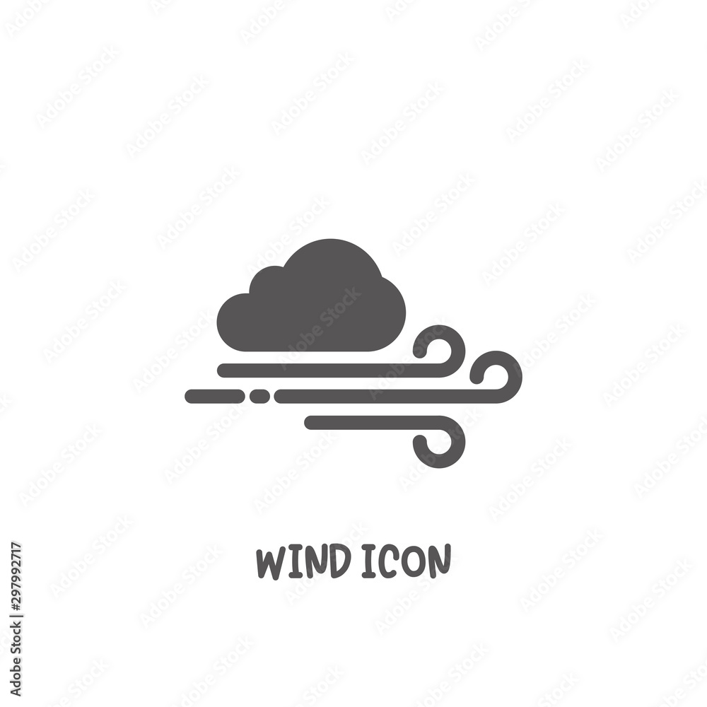 Wind icon simple flat style vector illustration. Wind icon simple flat style vector illustration.