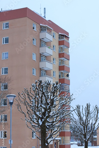 modern apartment building in Hagfors, Sweden