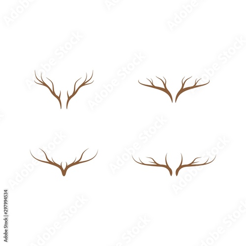 Deer antler ilustration logo © siti