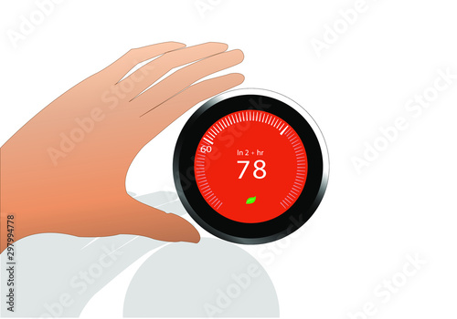 Heat set to 78 Fahrenheit , Heater adjustment in cold season, smart thermostat