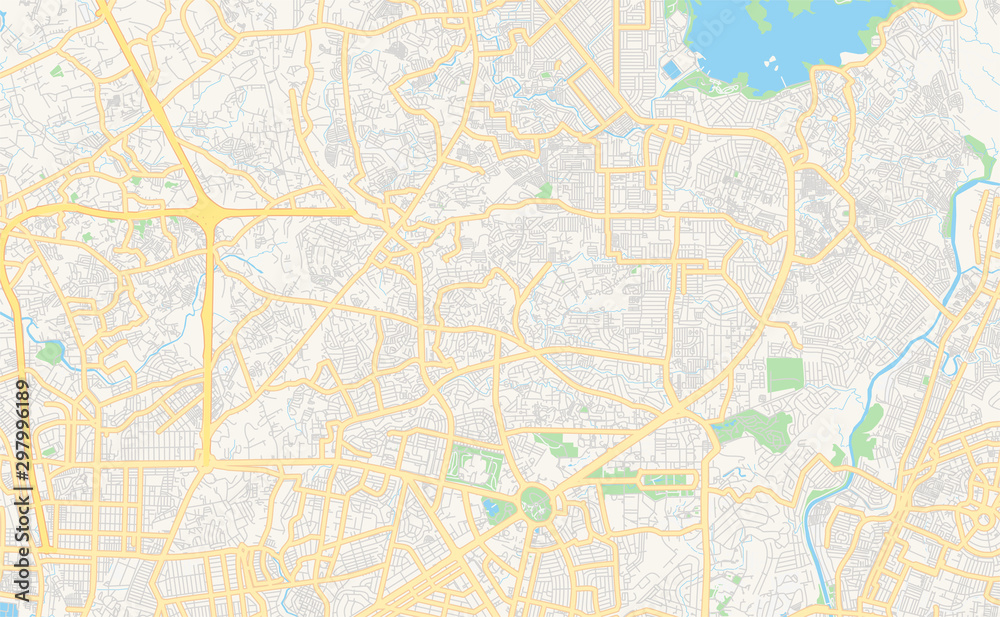 Printable street map of Quezon City, Philippines