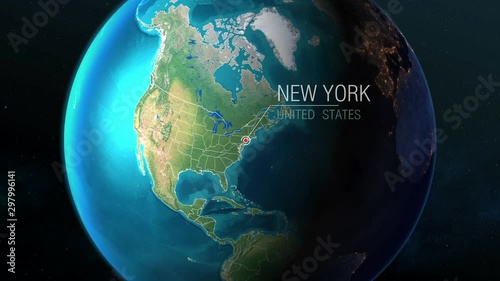 United States - New York - Zooming from space to earth