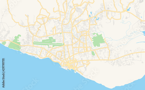 Printable street map of Zamboanga City, Philippines photo