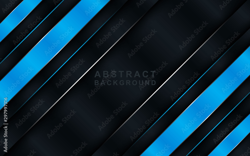 Abstract background with blue and black layers above each other, modern design template for your business, vector illustration with oblique stripes and lines Abstract background with blue and black layers above each other, modern design template for your business, vector illustration with oblique stripes and lines