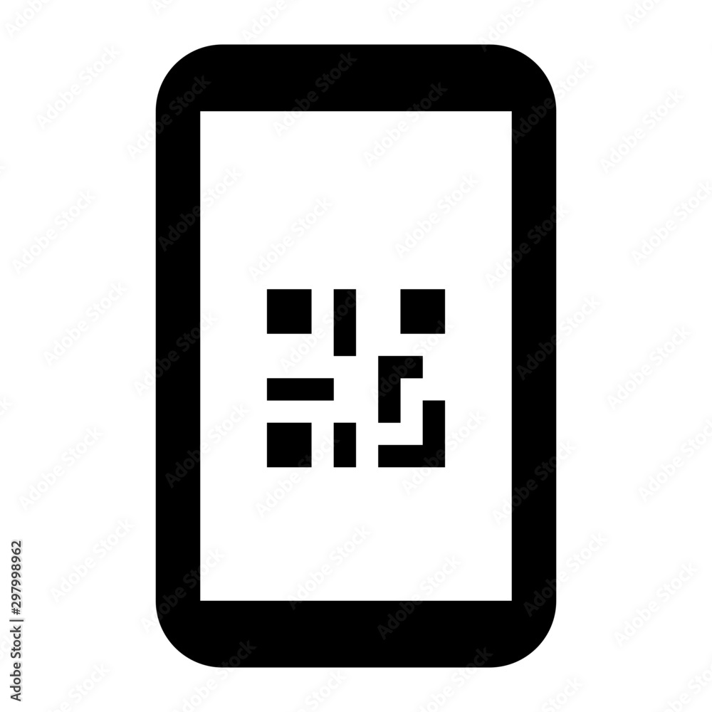 phone barcode glyph icon vector phone barcode glyph icon vector