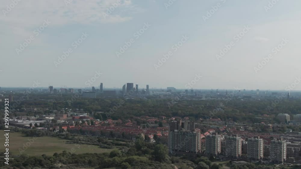 Aerial Cityscape shot of The Hague, Netherlands on a sunny day Aerial Cityscape shot of The Hague, Netherlands on a sunny day