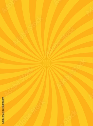Sunlight wide horizontal background. Orange color burst background. Vector illustration.