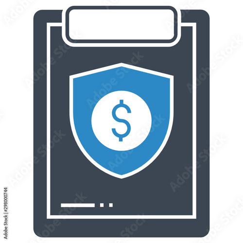 Insurance policy file folder form concept vector claim form icon