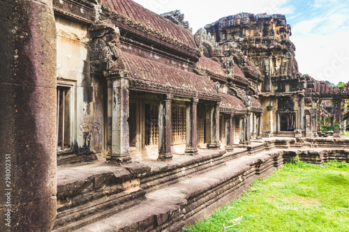 Wall in Angkor Wat, Cambodia.