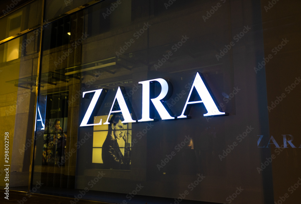 Nuremberg, Germany - October, 2019: Zara Retail store exterior shop logo  Stock Photo | Adobe Stock