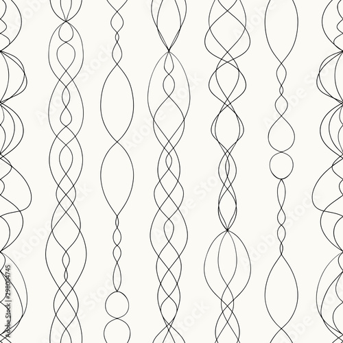Geometric stripes wavy lines seamless pattern