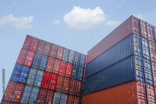 Container stacks in vessels waiting to be imported and exported