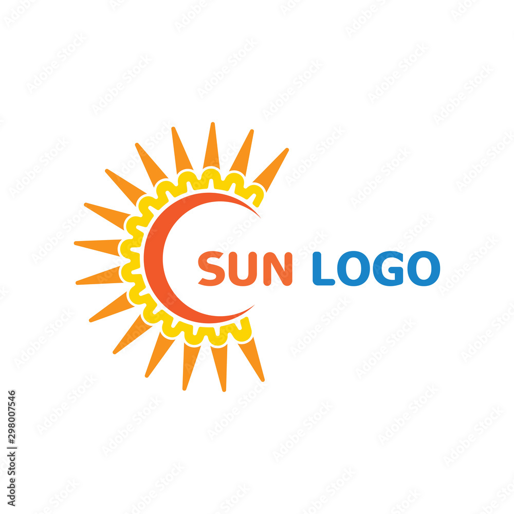 Fototapeta premium Sun Summer Logo Design illustration icon template