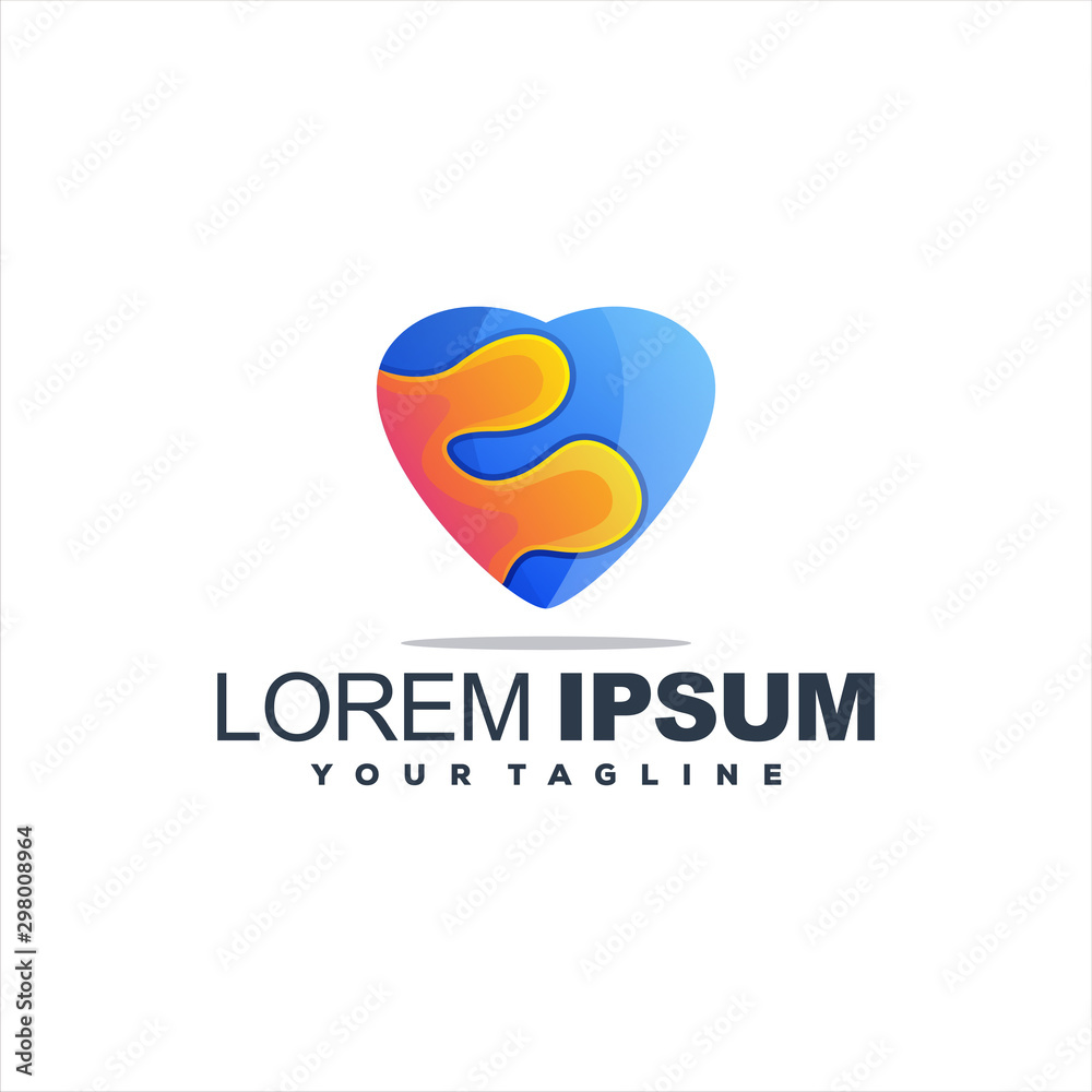 Fototapeta premium awesome gradient heart logo design